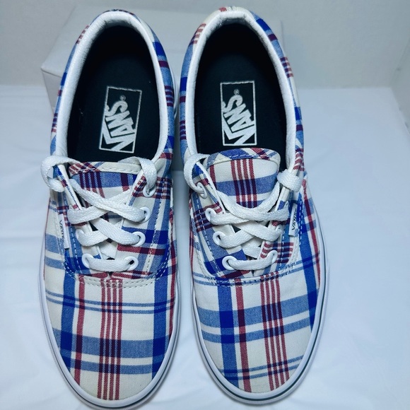 Vans unisex Plaid Sneakers - Red and Blue - Picture 3 of 7
